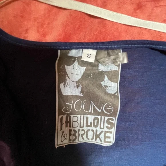 Young Fabulous & Broke Cowl Neck Blue Ombre Blouse Top - Picture 4 of 4